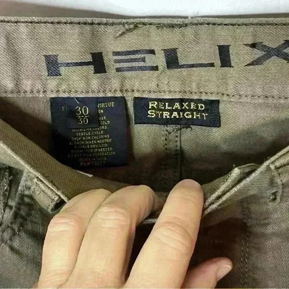 Helix N56 Relaxed Straight Denim Jeans Men 30x30 Brown 5 Pocket Cotton Casual - Picture 5 of 7